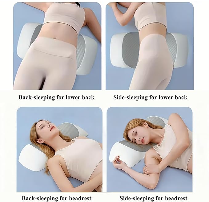 Lumbar Support Pillow for Sleeping,Premium Memory Foam Lower Back Pain Relief Bed Rest Support Pillows for Car Bed,Couch,Waist Support Care Cushion,Sleep Lumbar Pillow (Light Grey)