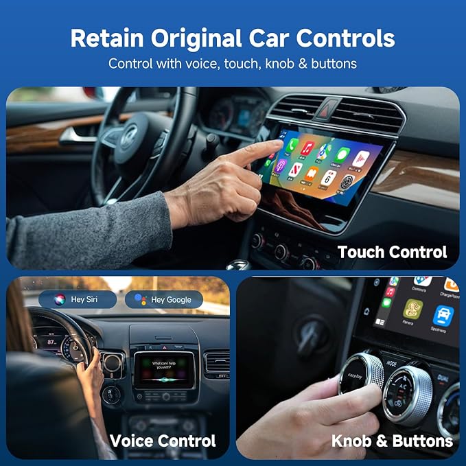 D7 USB C Wireless CarPlay Android Auto Mini Adapter 2-in-1, Alloy Shell, Compatible with 2016+ Factory-installed Wired CarPlay/Android Auto Car, Plug & Play Car Play Dongle for iPhone & AndroidPhone