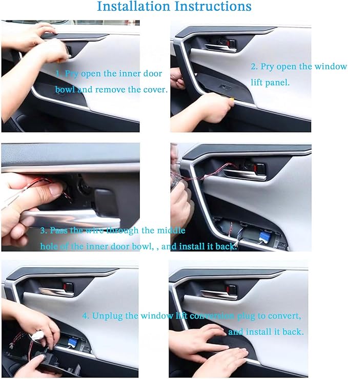 Door Bowl Light Fit for Toyota RAV4 2019 2020 2021 Inner Door Handle Accessories Bowl Shape LED Light Ambient Light Interior 4 pcs (Ice Blue
