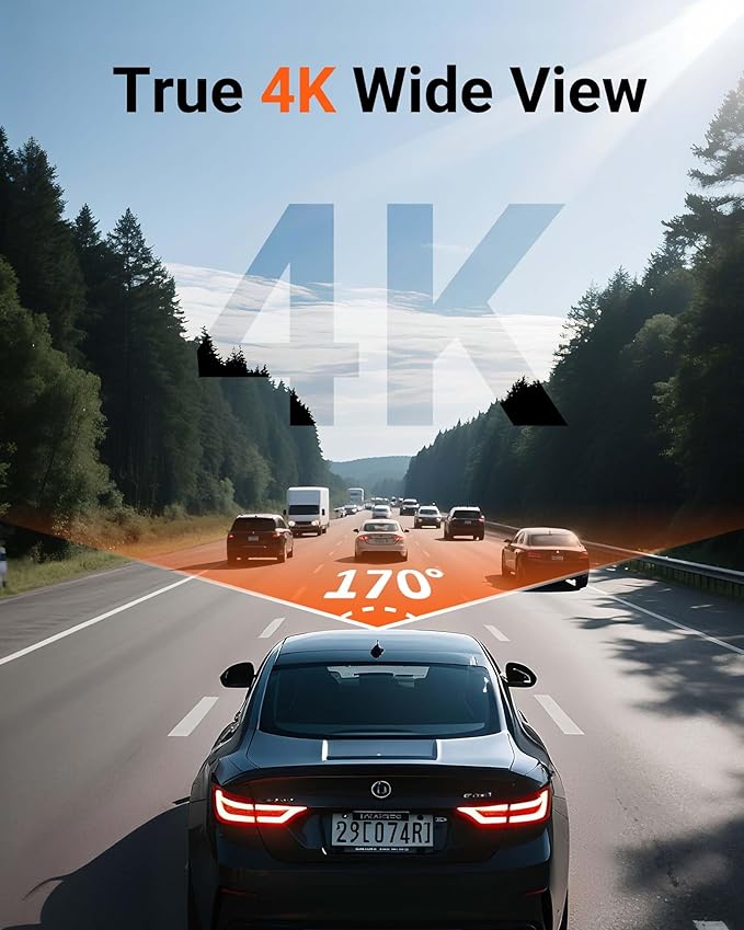 4K Dash Cam Front,Built-in 5G WiFi,64GB Card Included, Dash Camera for Cars, Mini 1.5" IPS Screen Dashcam with App Control,Super Night Vision, Loop Recording, G-Sensor, 24 Hours Parking Monitor