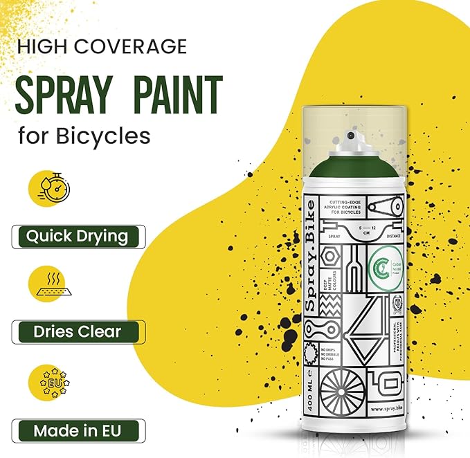 Spray.Bike Spray Paint | Designed Mainly for Bicycles | Multi-Use Acrylic Spray Paint for Metal, Plastic | High Coverage Bike Paint, 400ml, Hercules
