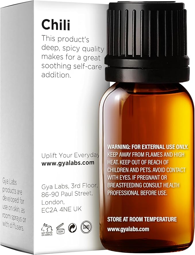 100% Pure Chili Essential Oil - 0.34 Fl Oz - Chili Oil for Hair, Skin, Diffuser, Aromatherapy & DIY Candle Making Scent