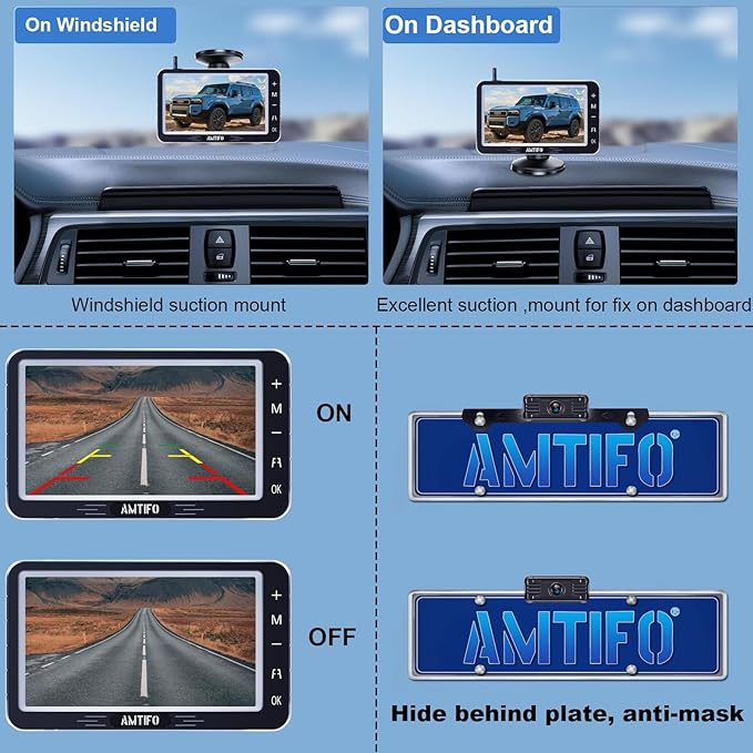 Wireless Backup Camera 5-inch for Truck: Easy to Install Back up Camera - HD 1080P Rear View Camera for Trucks SUVs