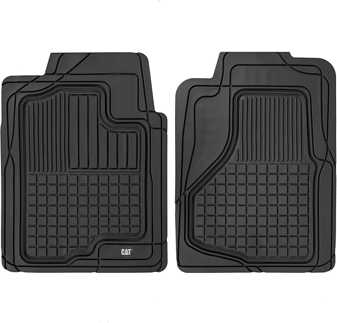 CAT® DuraShield XL Floor Mats for Trucks - All Weather Rubber Truck Floor Mats with Anti-Slip Backing, Universal Trim-to-Fit Car Floor Mats for Large Full-Size Vehicles, Black Floor Mats for Cars