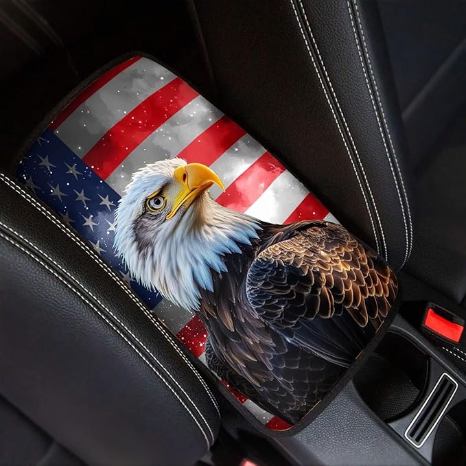 Egale Print Auto Armrest Box Cover Car Arm Rest Seat Storage Box Mat Arm Rest Cushion Pads Dog & Cat Paws Protector Universal Fit for SUV/Truck/Vehicle