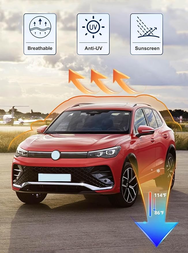 Car Sunroof Compatible with Q5 2017-2009 5-Door SUV, Foldable Glass Roof Sunshade with Storage Bag, Heat Insulation Sun Protection Roof Interior Sunshade