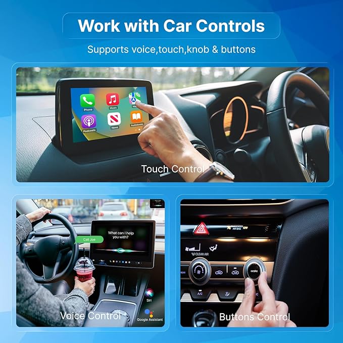 2026 X1 USB-C Wireless CarPlay Android Auto Adapter 2-in-1, Alloy & 2.5D Glass Build Mini Car Play Dongle, Wired to Wireless Converter, Dual 5G Chips, OTA, Plug & Play, for iPhone & Android Phone