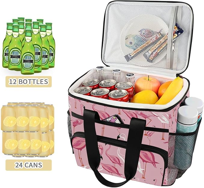 Cooler Bag Insulated Picnic Bag Large Lunch Box Reusable Tote Bag Soft Sided Portable Beach Cooler Grocery Camping