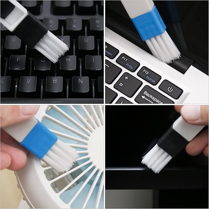 Window Track & Gap Cleaning Brush Set, 5 Pack Crevice and Groove Cleaner with 2 in 1 Brush and Mini Dustpan for Door Gaps, Blinds, Sliding Tracks and Kitchen Corners