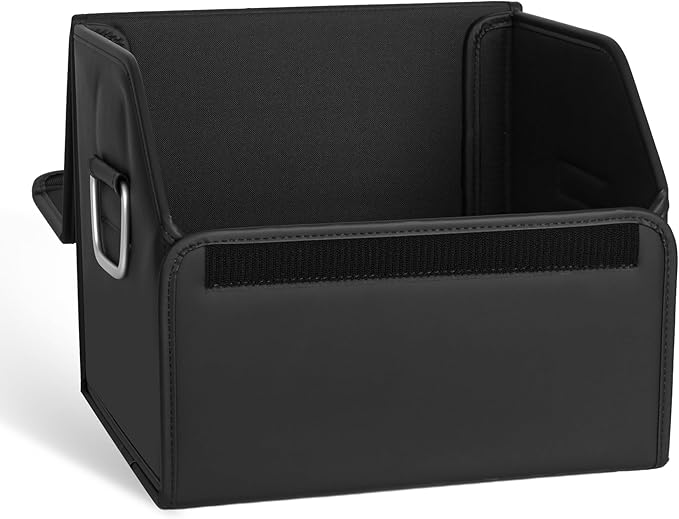 JEYODA Suede Leather Trunk Organizer, Large Capacity Soft Car Organizers and Storage,foldable,with lip, for Car SUV/Jeep/Sedan/Home/Camping (Black,Big)