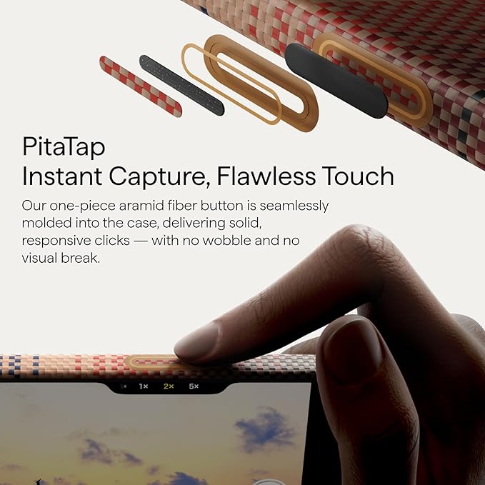 pitaka for iPhone 16 Pro Max Case Compatible with MagSafe, Thin & Light Case iPhone 16 Pro Max with a Caseless Feel, 1500D Aramid Fiber Woven [Tactile Woven-Sunset]