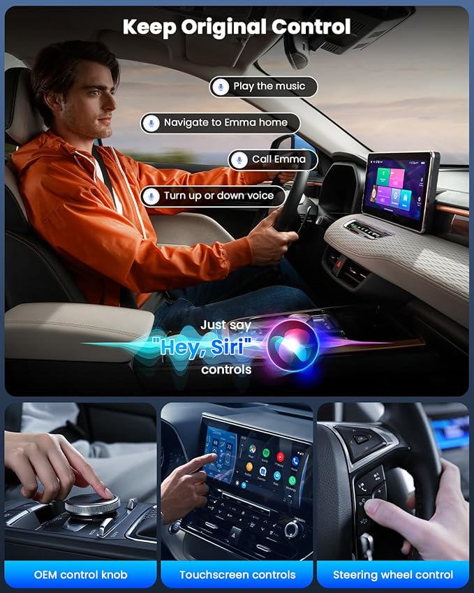 Wireless CarPlay Adapter for iPhone & Android Auto, No Delay, Fast & Stable Connection, Plug & Play, Converts Wired to Wireless Carplay Dongle for iOS 10 Android 11 and Above, USB-A/Type-C Port