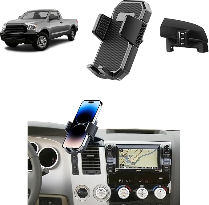 PZK Car Phone Mount for Toyota Tundra 2007 2008-2011 2012 2013 /Sequoia 2008-2011 2012 2013 Accessories Custom Air Vent Phone Holder Auto Lock Hands Free 360° Rotation Phone Automobile Cradles