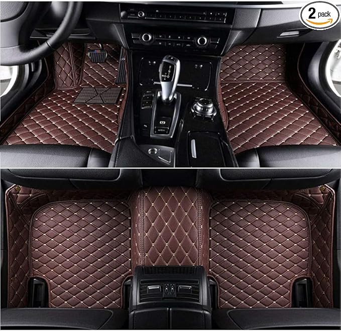 Custom Making Car Floor Mats Compatible with Audi BMW Mercedes-Benz Toyota Lexus Honda Infiniti Nissan Hyundai Kia All Models 2005-2026 (Dark Brown)