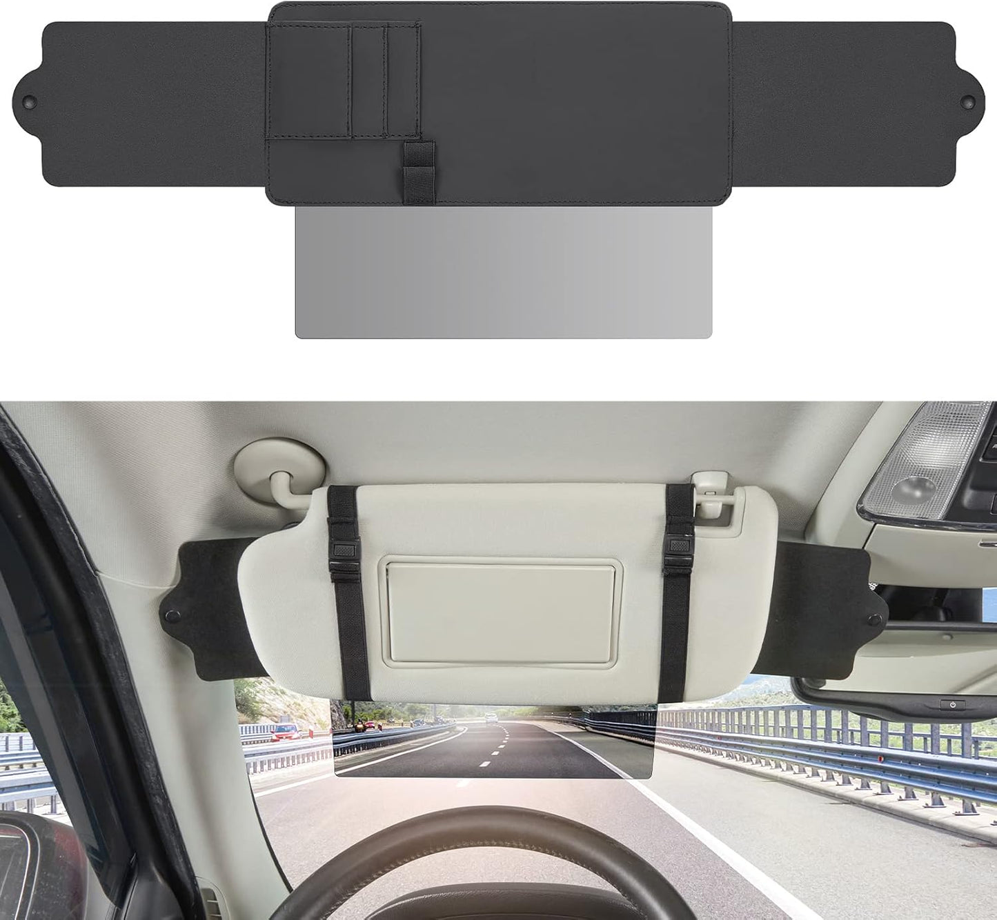 JoyTutus Polarized Sunshade Extender for Car with Polycarbonate Lens, Adjustable Sun Visor Extender Anti-Glare, Safe Driving, Window Sun Visor for Car