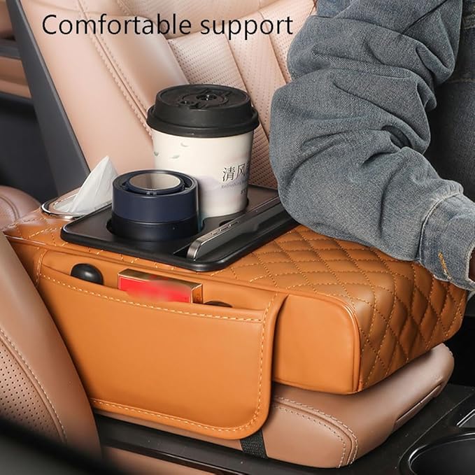 Center Console Cover for Jeep Cherokee 1984-2001 XJ,Car Center Console Cover,Armrest Storage Box Mat,Car Center Console Cushion Pad,Car Armrest Box Pad,Cayenne Brown