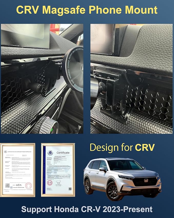 Designed for MagSafe Car Mount for 2026 CRV Phone Holder 15W Fast Wireless Charging 2026 CRV Phone Mount 2026 CRV Accessories,Support 2023-present CR-V