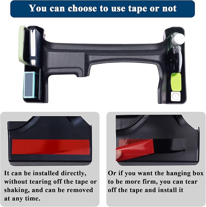 3PCS Center Console Organizer Tray Box Compatible with 2018-2025 Wrangler and 2020-2023 2024 2025 Gladiator Gear Shift Organizer Armrest Accessories Hanging Box（Not for JK/JKU）