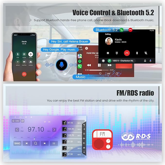 Android 15 4GB+64GB Car Radio for Jeep Wrangler 2015 2016 2017,10.2 inch QLED Touchscreen - Wireless Carplay & Android Auto,GPS Navigation & Bluetooth