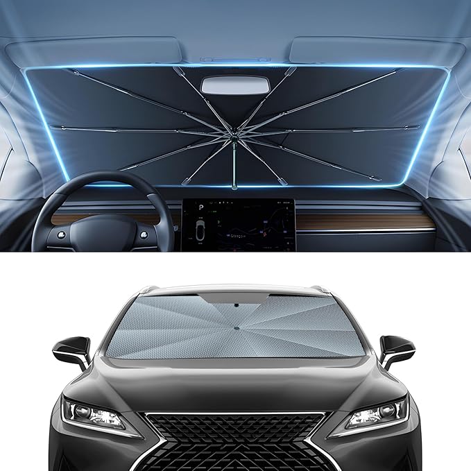 Autorder Windshield Sun Shade Umbrella for 2016-2022 Lexus RX Accessories,Upgraded Ice Crystal Material,Easy Setup Umbrella Sunshade for Car Windshield,100% Sun Blocking
