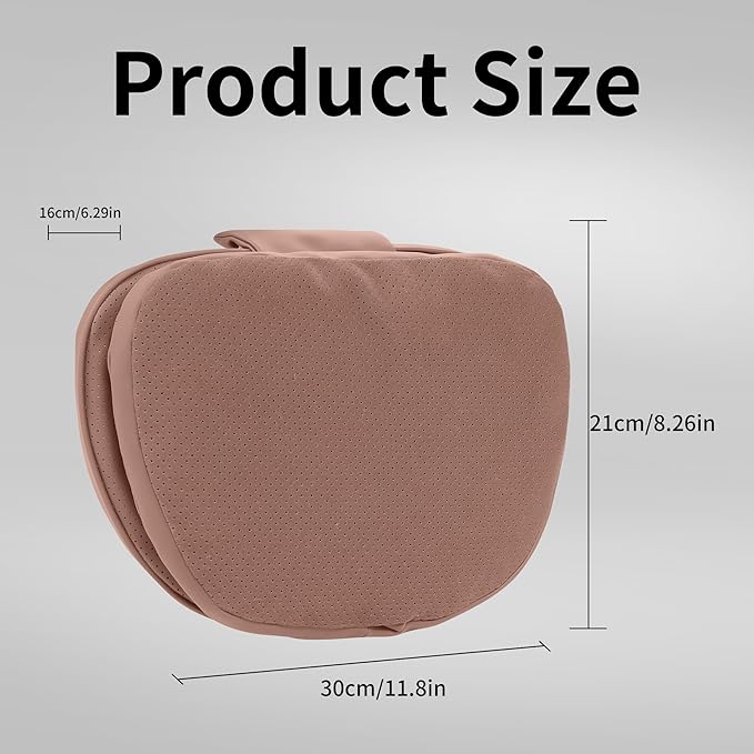 Car Headrest Pillow for Driving, Dual-Sided Leather Design Neck Pillow, Breathable Softness Neck Support, Universal Fit Head Rest Travel Pillow, Brown, 2 Pack
