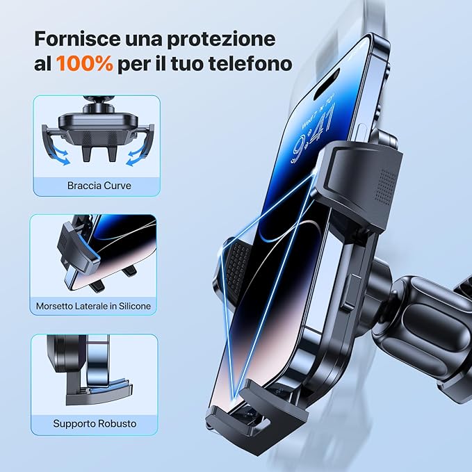Miracase Phone Holders for Your Car with Metal Hook Clip, Air Vent Cell Phone Stand Car Mount,Automobile Cradle Fit for All Smartphones (Carbon Fiber)