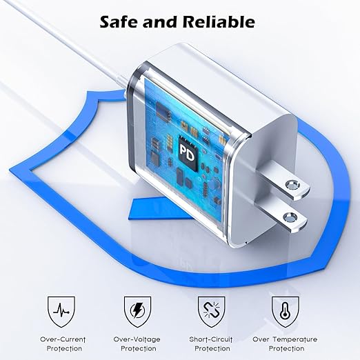 iPhone 16 15 Fast Charging,2Pack USB C Wall Charger Block Quick PD Adapter with 6Foot USB C to C Charger Cord Fast Charging for iPhone 16/16 ProMax/15 Plus/15 Pro, iPad 10/Mini 6/Air 4/5/Pro 12.9/11