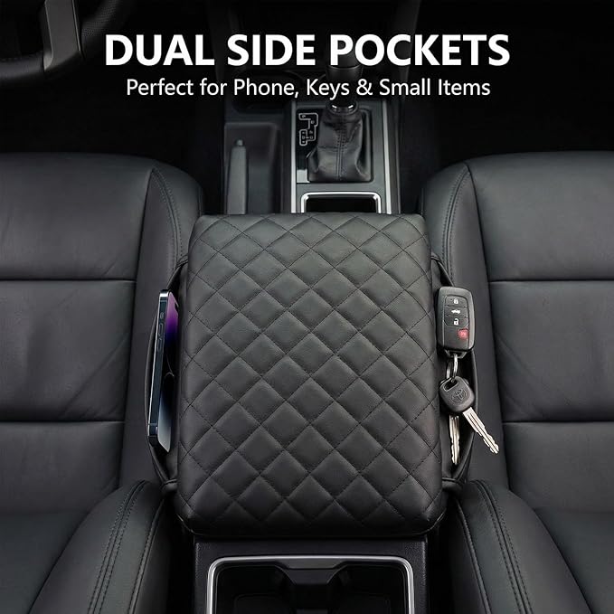 for 2024 2025 Toyota Tacoma Center Console Cover Armrest Cover for Tacoma Accessories 2026 Armrest Cushion Pad Leather Middle Console Lids Cover Seat Box Protector Anti-Scratch