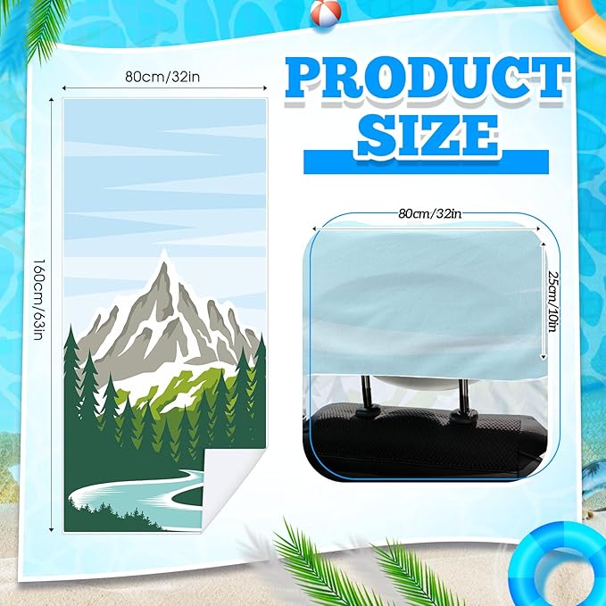 1 Pack Car Seat Towel Covers with Storage Bag 63 x 32 Inch Athletic Running Towel Seat Sweat Washable Non Slip Cover Gift for Car Outdoor Sport Activities (National Park 1)