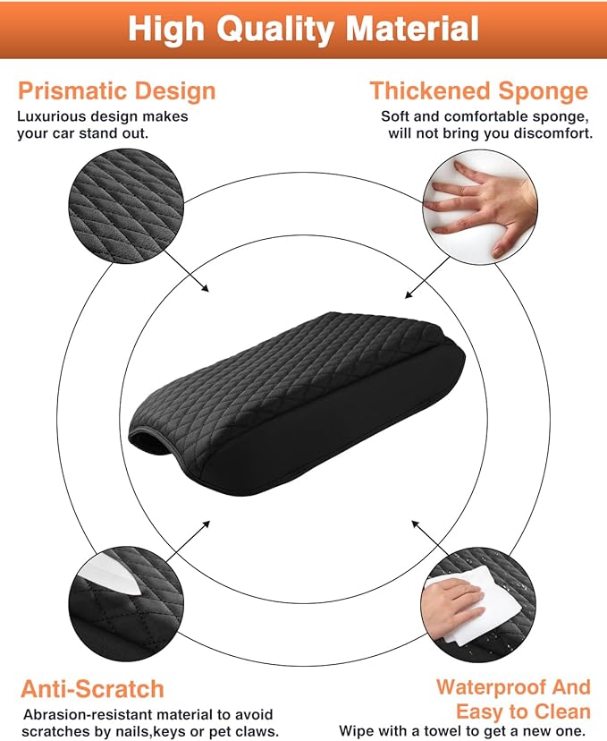 Shademax Center Console Cover for Honda Passport 2026 Armrest Cover Center Console Cushion Pad Leather Middle Console Arm Rest Lids Protector for Passport TrailSport/RTL/TrailSport Elite Accessories