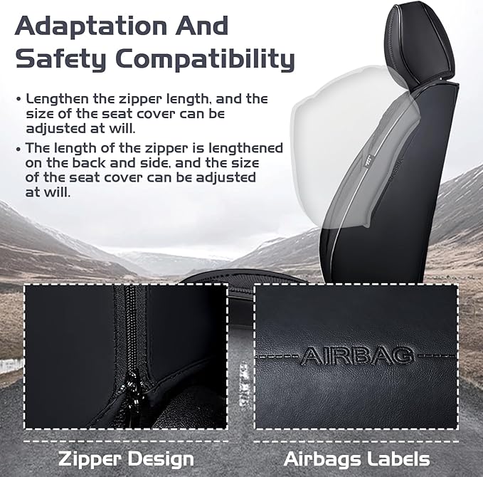 Truck Seat Covers for Toyota Tacoma 2006-2026, Waterproof Premium Leather Full Coverage Car Seat Cover, Muscle Sport Style Auto Interior Seat Cover Sets (Front Set/Black)