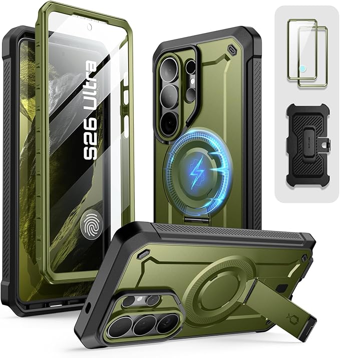 SUPCASE for Samsung Galaxy S26 Ultra Case with Stand, Military-Grade Drop Protection, Compatible with Wireless Charging/MagSafe, Built-in Screen Protector & Front Frame – UB Pro Mag, Guldan