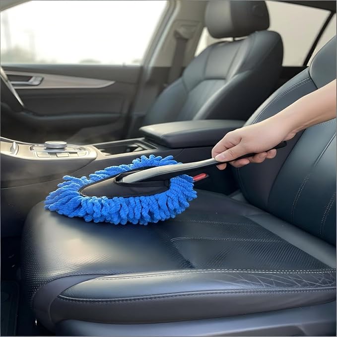 YKT Windshield Cleaner Tool, Car Interior Cleaning Kit & Car Detailing Kit with Car Detailing Brush and Microfiber Head for Car Wash Kit