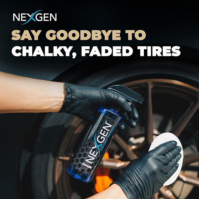 Nexgen Wet Look Tire Shine (16oz) - High-Gloss Finish & UV Protection - Keeps Tires & Trim Fresh - On-The-Go Car Detailing - Car Cleaning Supplies - for Tires, Plastic, Rubber, & Vinyl