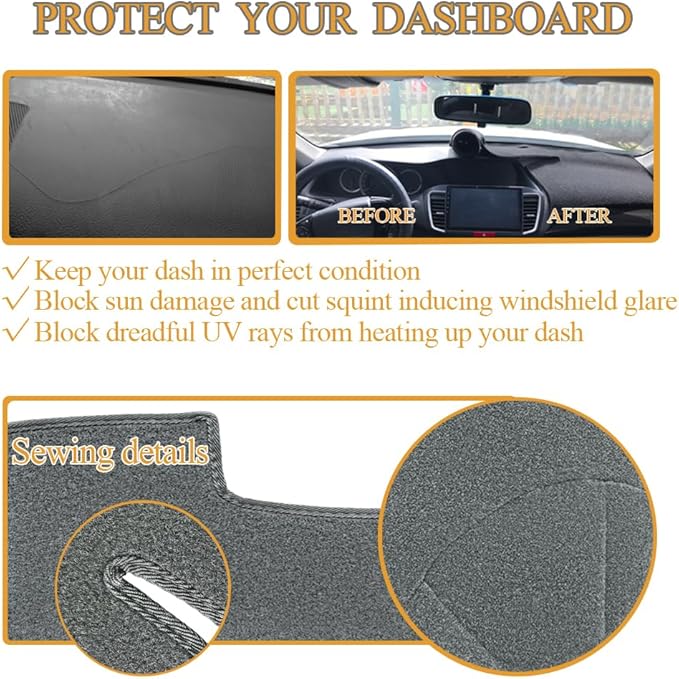 Dash Cover Mat Custom Fit for Toyota Corolla Dashboard Pad Cap Carpet Protector K264 (Darkgray)