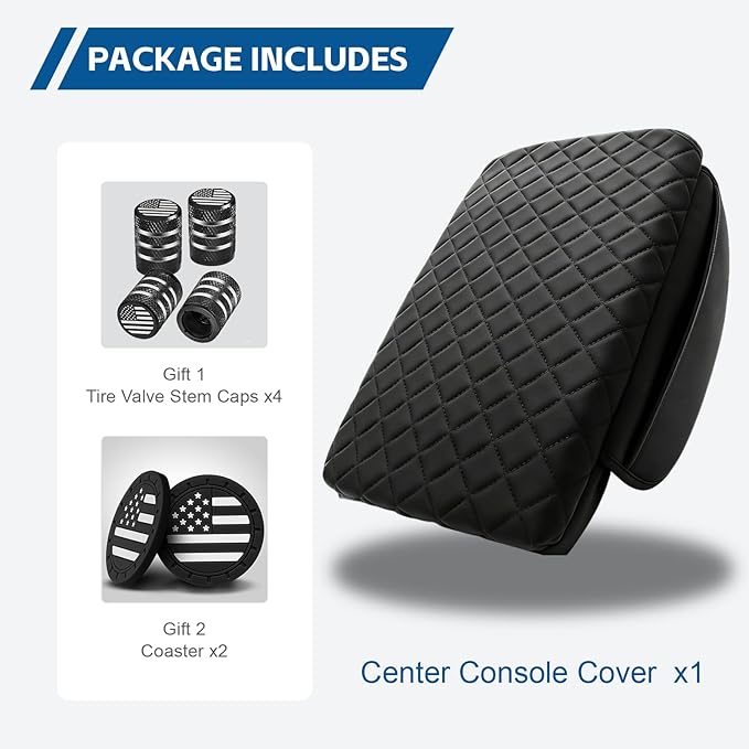 Center Console Cover Fit for Toyota 4 Runner 2025 2026 Thickened Leather Armrest Cover Cushion 4Runner (SR5, TRD Sport,Off-Road,Premium,Limited,Platinum,Trailhunter) Center Lid Protector With Pockets