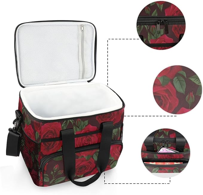 Cooler Bag Insulated Picnic Bag Large Lunch Box Reusable Tote Bag Soft Sided Portable Beach Cooler Grocery Camping