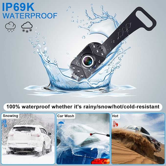 HD 1080P Backup Camera for Cars - Night Vision, 170° Wide Angle, Waterproof, Easy Installation, Clear Image for Trucks, SUVs, Vans, Sedans - Enhanced Parking Safety