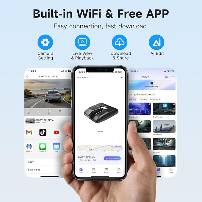 Leadfan 4K Dash Cam for Lexus ES 2019-2026, ES350 ES300h F Sport ES250 etc., Integrated OEM Look, Free 128GB SD Card, Dash Cam with WiFi & APP, Loop Recording, G-Sensor, Plug & Play Dashcam
