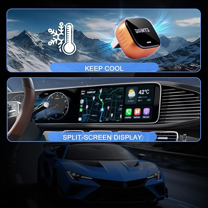 Wireless CarPlay Adapter 2026 Upgrade, 2-in-1 CarPlay Wireless Adapter for Apple iPhone & Android Auto, Mini Plug & Play Dongle Converts Wired to Wireless CarPlay, USB & Type-C（CP888）