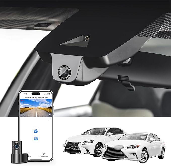 Mangoal Front 4K & Rear 1080p Dash Cam for Lexus ES 2018 2017 2016 & Lexus GS 2016-2020(Model A),ES350 ES300h GS300 GS350 GS450h,OEM Look, UHD 2160P Video,WiFi & App,128GB Card