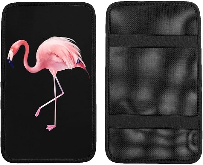 Car Armrest Cover Flamingo Auto Center Console Pad Armrest Seat Handrail Box Cover Cushion Universal Decoration Protector Accessories