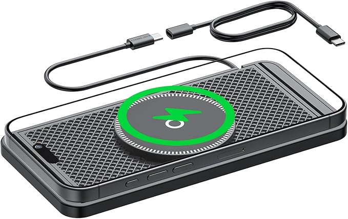 Cord‑Free Charging Pad for Nissan Pathfinder 2000–2025, Fast Charging Mat Non Slip with USB C Cable Universal Auto Center Console Charger Phones Dashboard