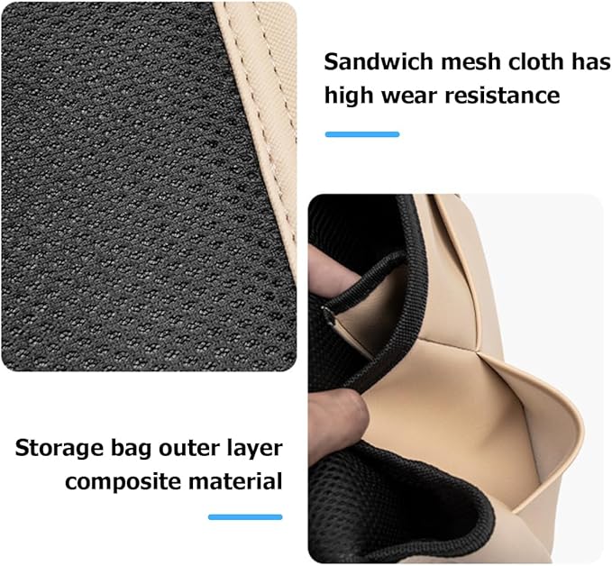 Car Seat Back Organizer, Multipurpose Leather Vehicle Backseat Hanging Bag Holder with Pockets, Large Capacity Automotive Interior Storage Box Accessories, Universal Fit (Wine Red)
