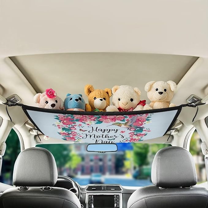 Generic Mother's Day Car Ceiling Cargo Net for SUV, Car Ceiling Storage Bag,Truck Netting for Cargo,Load Capacity Truck Interior Accessories for Van,Double-Layer Mesh Car Roof Camping Essentials