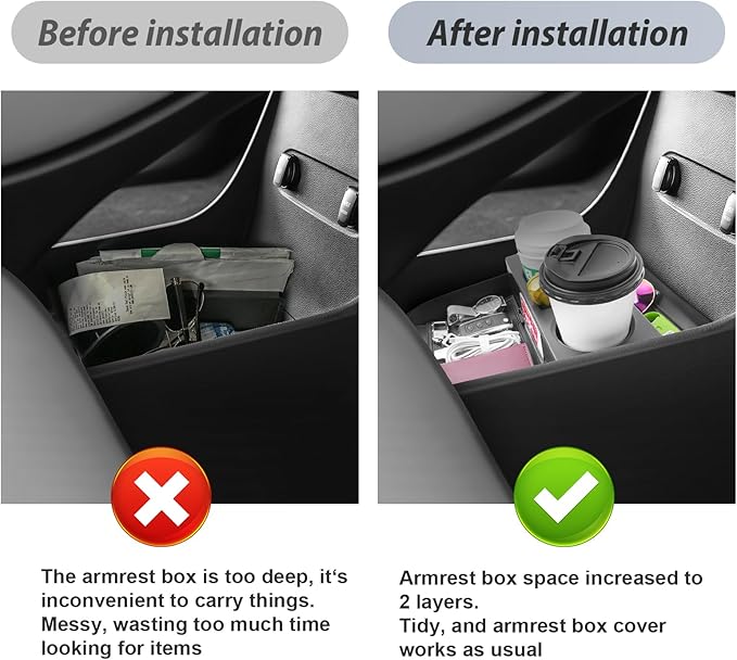 SKTU for 2023 2024 2025 Hyundai Palisade Center Console Organizer 2023-2025 Palisade Under Center Console Tray 2024 Palisade Armrest Box Hyundai Palisade 2024 2025 Accessories (Lower Organizer)