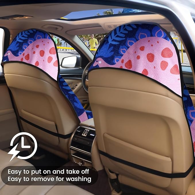 Car Seat Covers 2pcs Waterproof Towel Car Seat Cover Universal Fit for Most Trucks SUV Fitness Athletes Pets Gym and Water Sport，Dinosaur