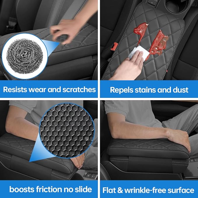 Civic Center Console Cover/Pad Fit 2022-2023 2024 2025 2026,Faux Leather Honda Civic Armrest Mat,Ergonomic Support Cushion,Console Protector,Waterproof Wear-Resistant Scratch-Resistant