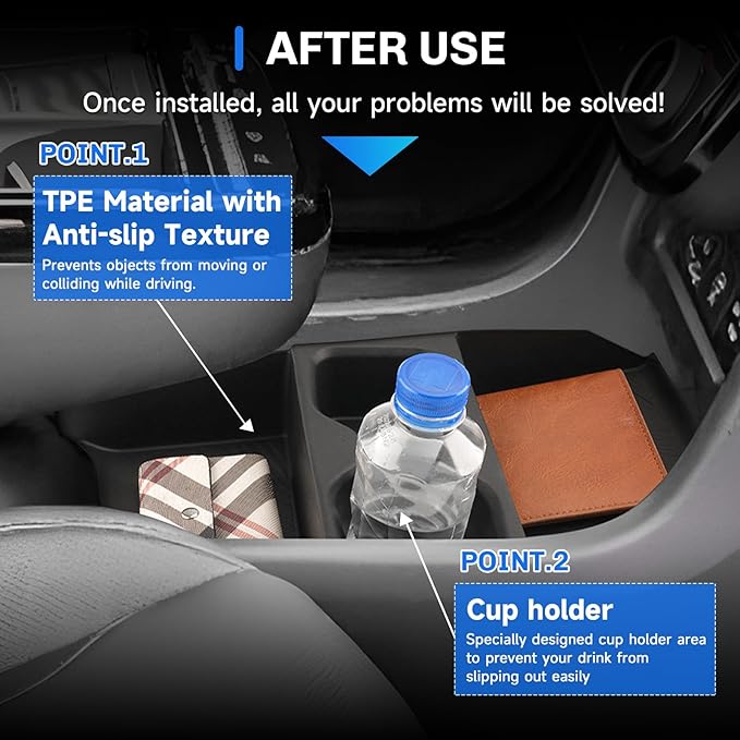 SXCY for 2025 2026 Hyundai Tucson Center Console Organizer [TPE] for 2025 2026 Hyundai Tucson Accessories Full-Button Wire Console Cupholer Tray 2025 2026 Tucson Limited Under Console Organizer