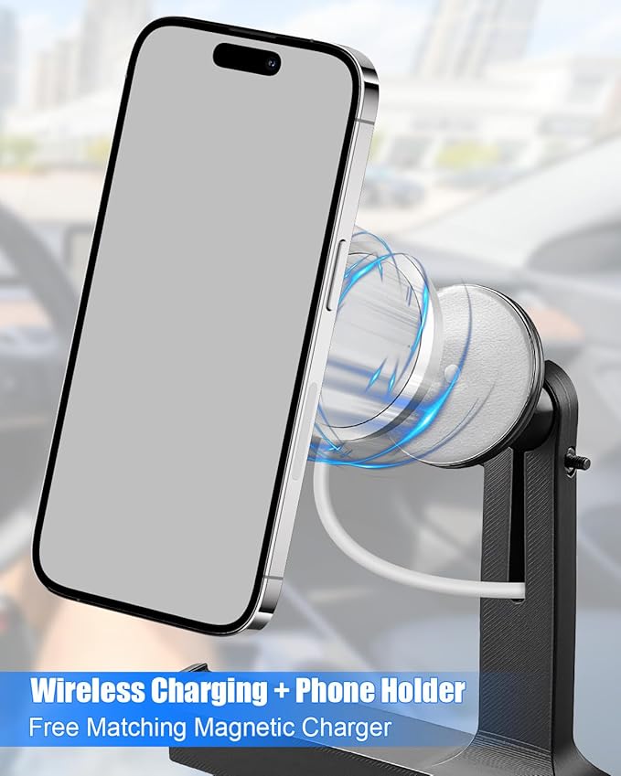 Wireless Charging Phone Holder Compatible with Tesla Model 3 2021-2023 and Y, Customized Center Console Holder, Compatible with iPhone and Android, Designed for Driving Safety